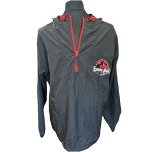 Universal Studios EXCLUSIVE Jurassic Park Windbreaker Hoodie Mens Med Black Red